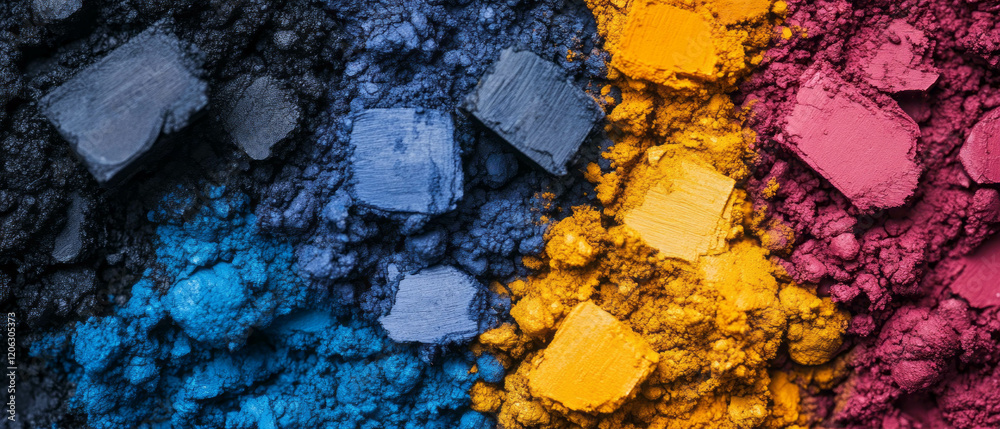 Exploring the vibrant texture of dried ink in various colors on a matte surface Exploring the vibrant texture of dried ink in various colors on a matte surface