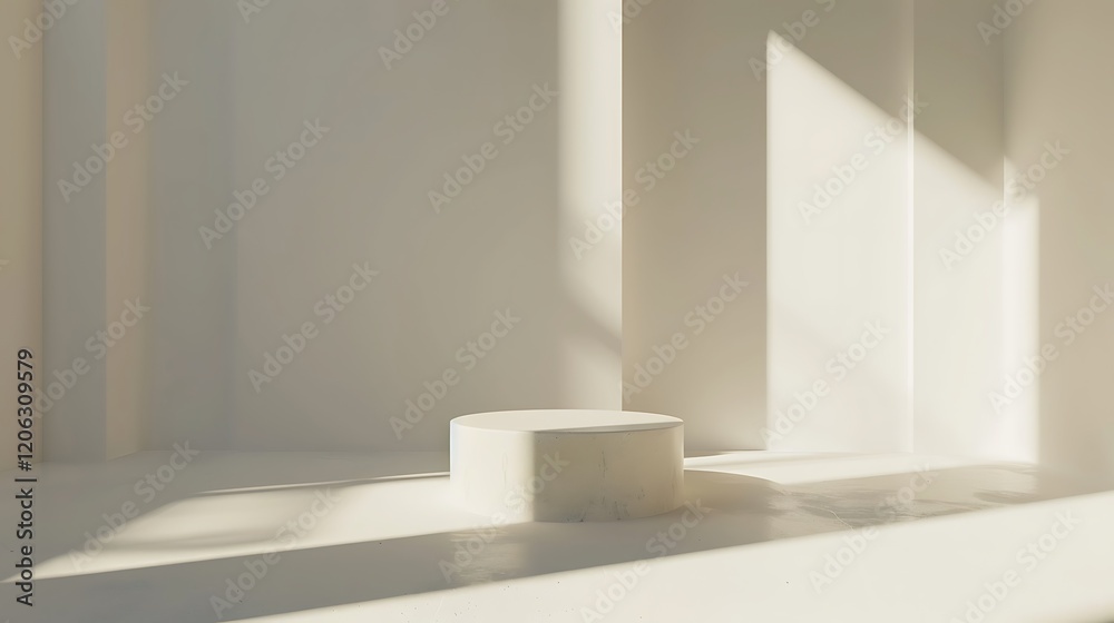 Soft ambient light casting a gentle shadow on white background
