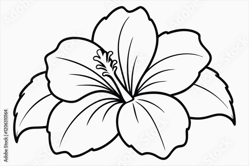 A hibiscus flower line art vector art