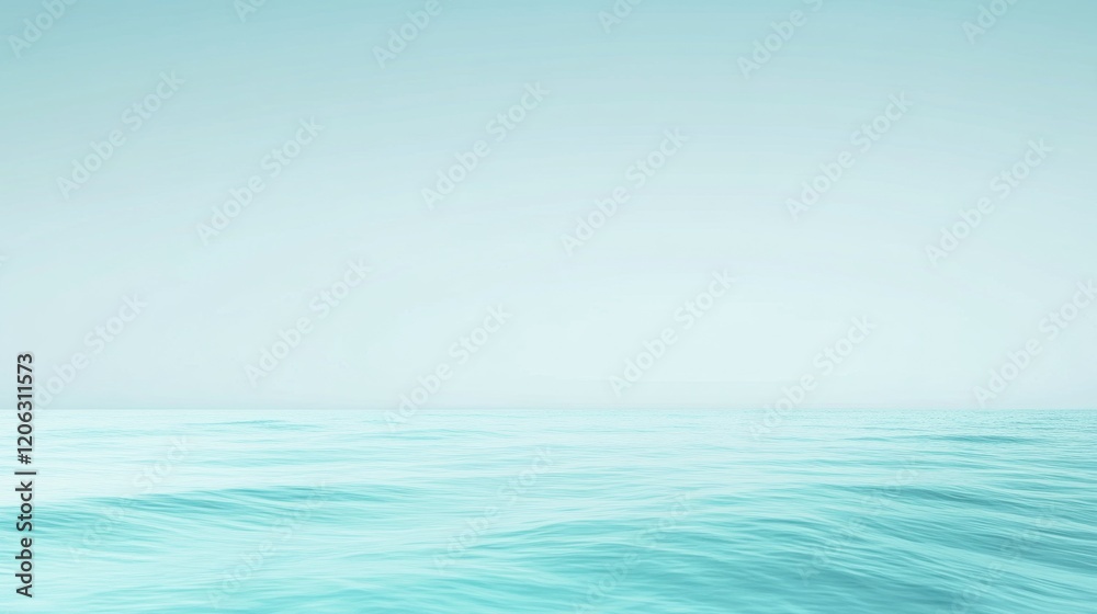 Obraz premium A serene ocean breeze gradient background.featuring soft blues and greens with gentle waves.emphasizing calm and relaxation.Ideal for beach resorts, travel promotions, and tranquil designs