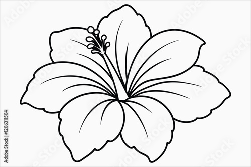 A hibiscus flower line art vector art