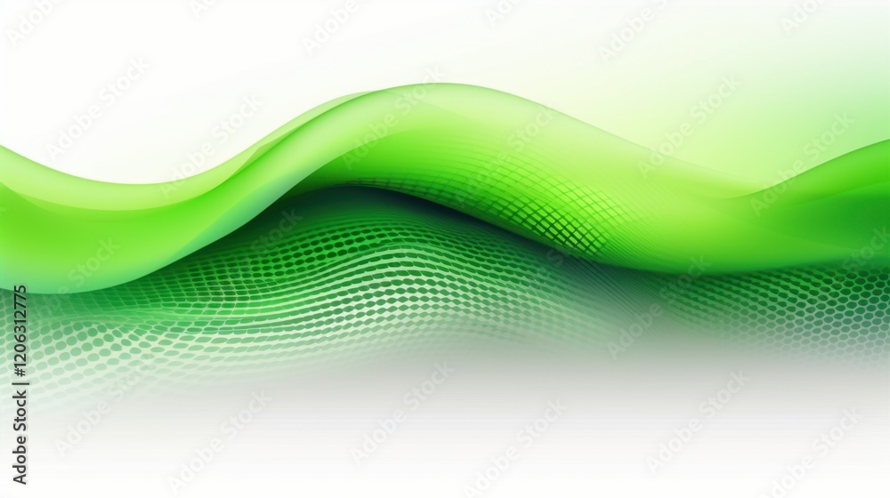 Fototapeta premium Abstract Green Wave Design: Fluid Forms and Dynamic Texture in Vibrant Emerald Hues