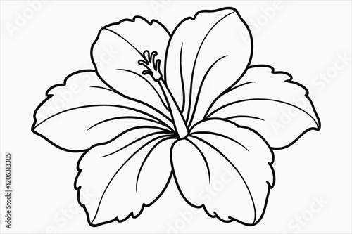 A hibiscus flower line art vector art