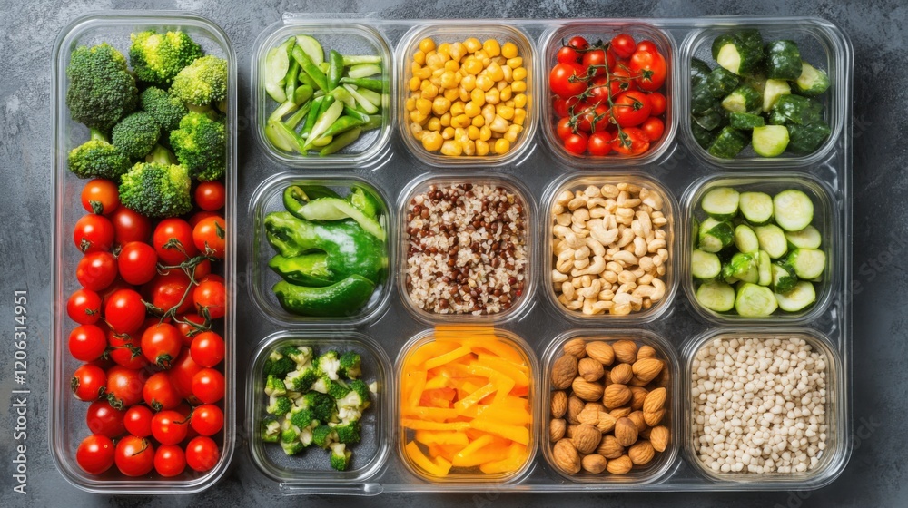 custom made wallpaper toronto digitalA healthy meal prep for intermittent fasting, with a variety of fresh vegetables, lean proteins