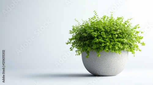 Adiantum raddianum with lush green foliage in modern textured ceramic pot photo