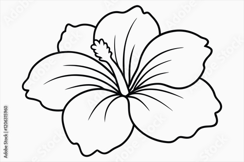 A hibiscus flower line art vector art