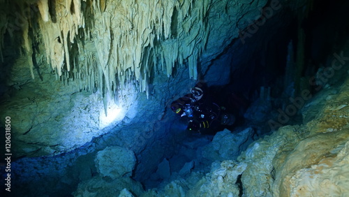 Scuba diving in caves in DR