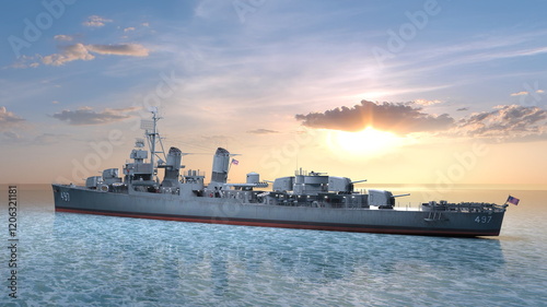 イージス艦　3DCGレンダリング photo