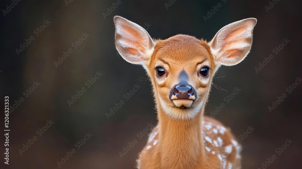 White-tailed fawn portrait, forest background, wildlife, nature (1) White-tailed fawn portrait, forest background, wildlife, nature (1)