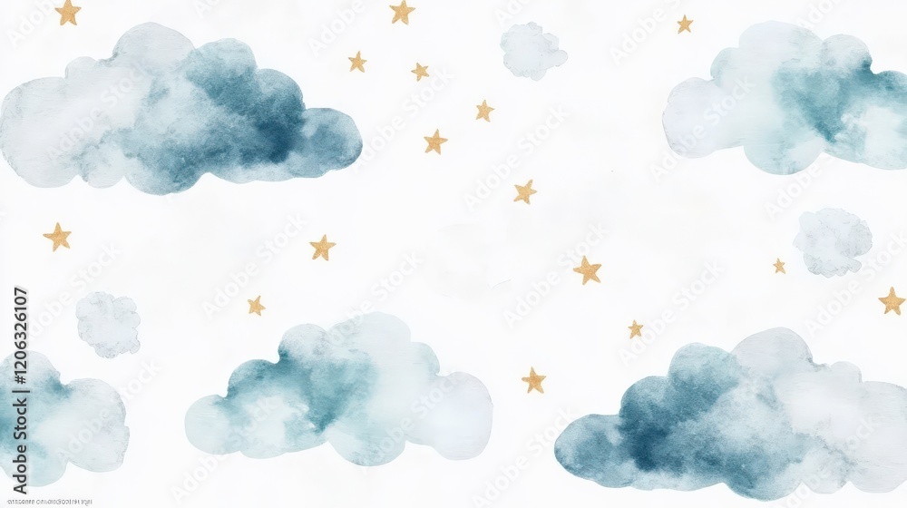 illustration of Vibrant Celestial Night Sky with Colorful Clouds and Twinkling Stars illustration of Vibrant Celestial Night Sky with Colorful Clouds and Twinkling Stars