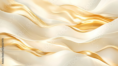 Abstract texture of golden sands, sand wavy background, light sand dunes, elegant golden and ivory wave pattern. Ivory Desert. Illustration