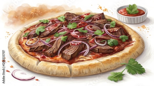 Savoring a texas bbq pizza with smoked brisket topping a culinary adventure in the heart of texas
