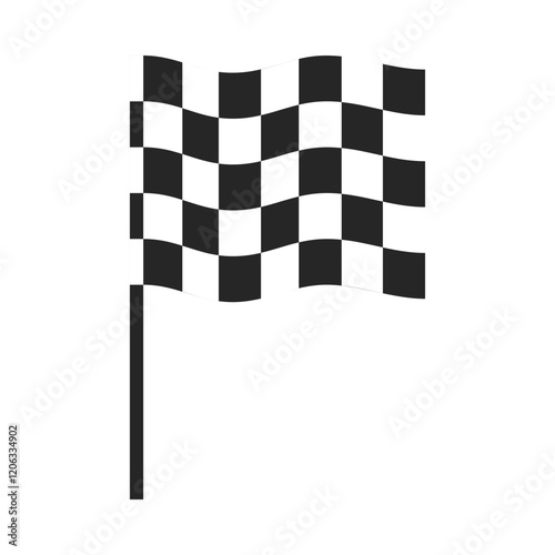 Black and white checkered flag vector for a motorsport racing event 