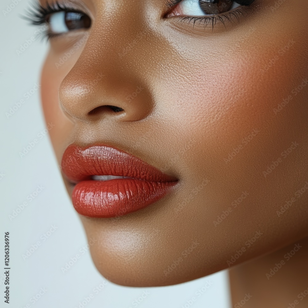 Close-Up Portrait of an African Woman with Bold Lips and Natural Beauty 25 Close-Up Portrait of an African Woman with Bold Lips and Natural Beauty 25