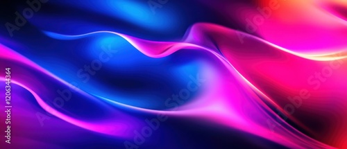 Abstract flowing waves of vibrant blue, purple, and pink colors with smooth gradients and light effects