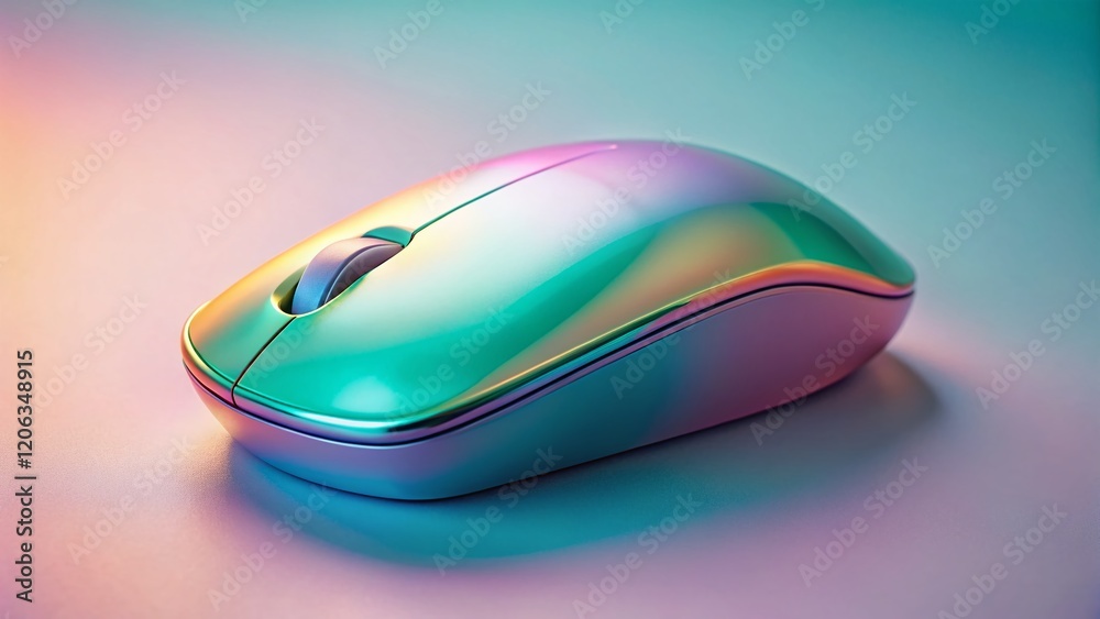 Sleek Wireless Computer Mouse Double Exposure Pastel Background Stock Photo Sleek Wireless Computer Mouse Double Exposure Pastel Background Stock Photo