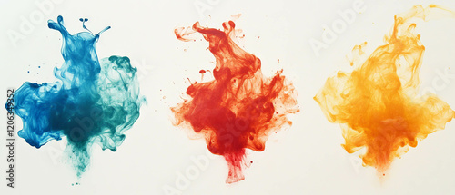 Exploring the artistic effects of ink flow with varying viscosities and colors photo