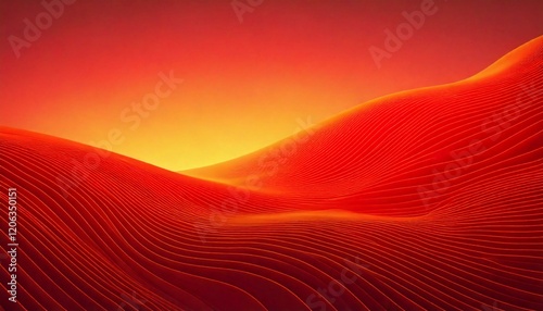 Abstract, flowing design with rich warm tones of red. Wavy lines with gradients blending. Harmonious and dynamic aesthetic.