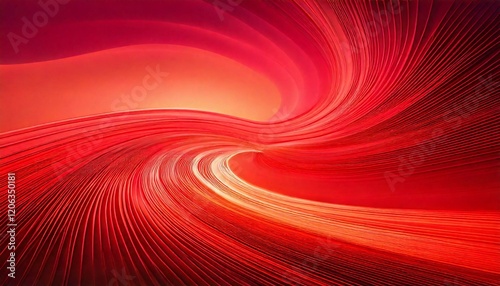 Abstract, flowing design with rich warm tones of red. Wavy lines with gradients blending. Harmonious and dynamic aesthetic.