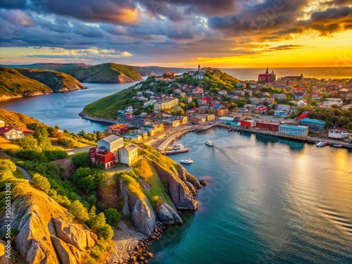 Stunning Aerial View of Saint John's Cityscape from Signal Hill, Newfoundland photo