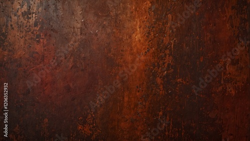 A dark, rusted, metallic texture. The surface appears worn and aged with reddish brown and dark areas.

