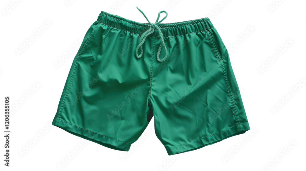 Green swimming shorts trunks on transparent background
Green swimming shorts trunks on transparent background