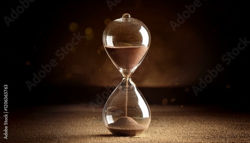 a vintage hour glass on dusty surface1.jpg photo