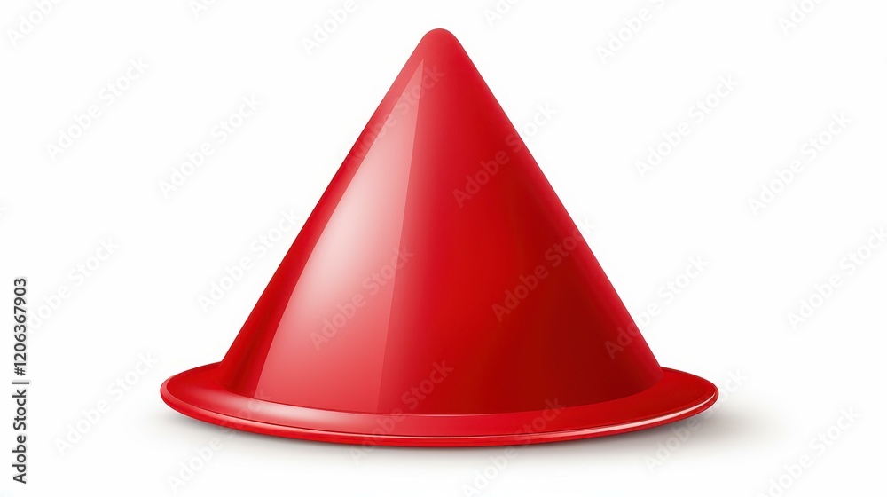 Fototapeta premium A bright and colorful party hat stands out against a pure white background, perfect for any festive celebration.