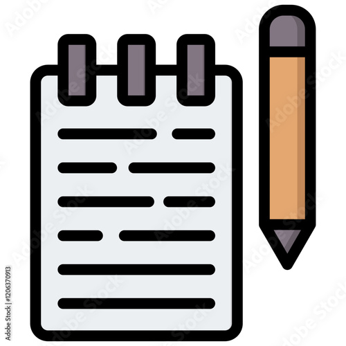 Notes Outline Color Icon