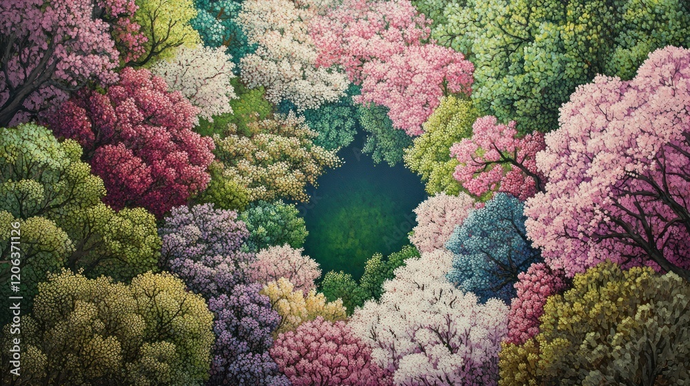 Colorful Blossoms Encircling a Dark Center Colorful Blossoms Encircling a Dark Center