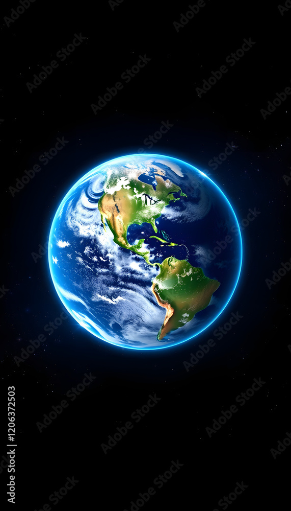 Obraz premium planet Earth, digital art, with white tones