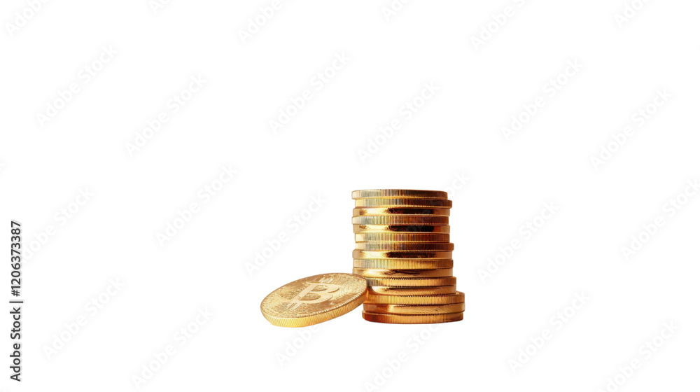 Golden coins on transparent background
Golden coins on transparent background