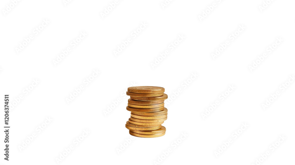 Golden coins on transparent background
Golden coins on transparent background