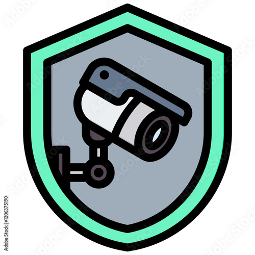 Security Camera Outline Color Icon