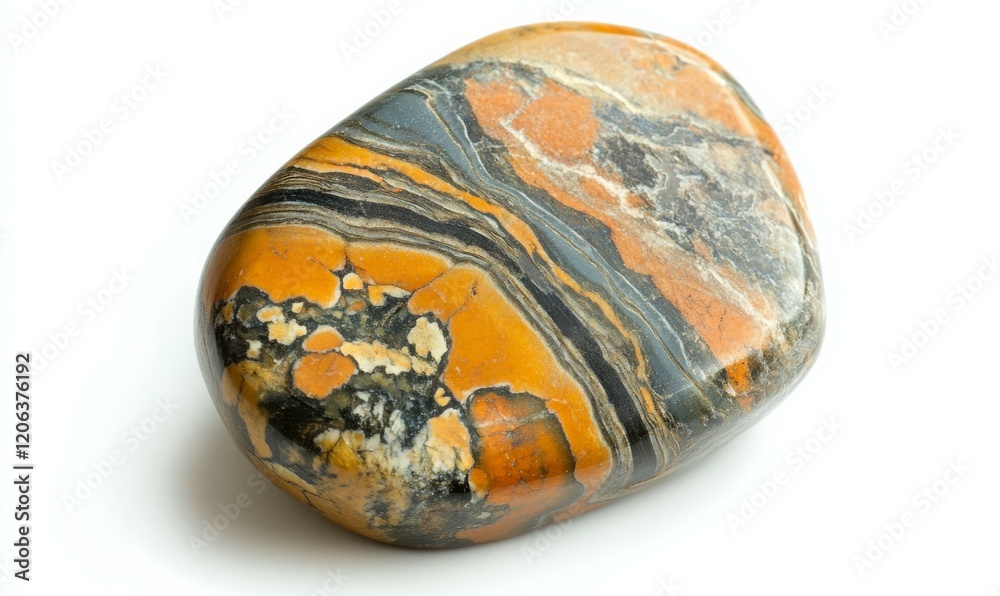Exotic ornamental stone close-up on white background Exotic ornamental stone close-up on white background