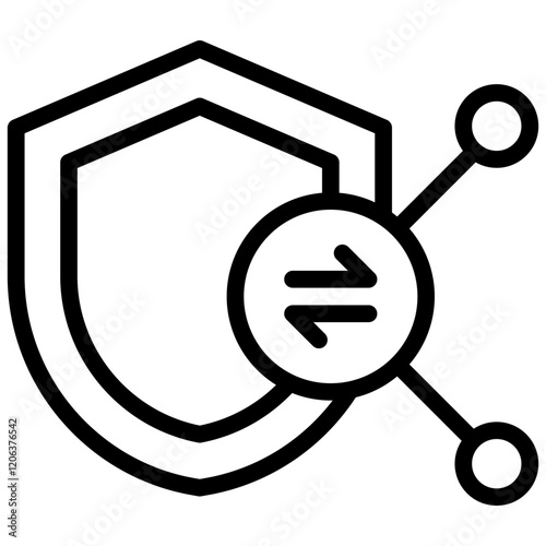 Secure File Transfer Outline Icon
