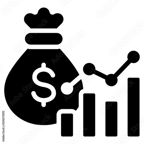 Revenue Stream Glyph Icon
