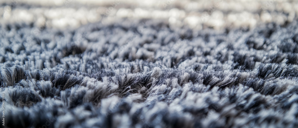 Soft and thick shag carpet with long fibers in a cozy interior setting Soft and thick shag carpet with long fibers in a cozy interior setting