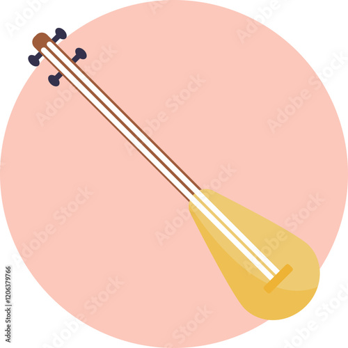 The Kopuz is an ancient stringed musical instrument symbolizing Turkish cultural heritage, often used in folk music.