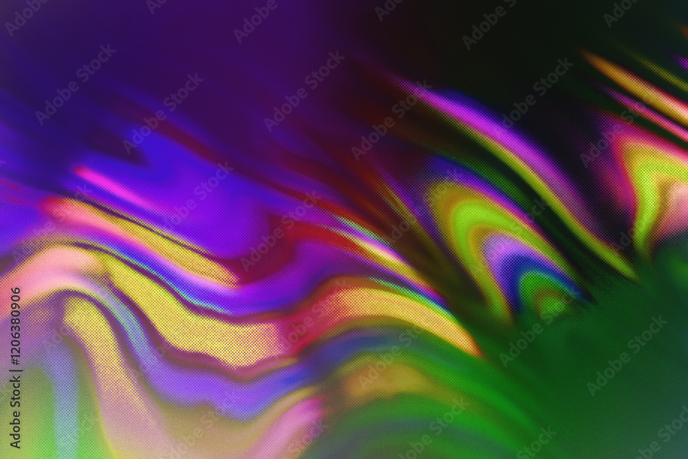 Fototapeta premium Colorful wavy holographic abstract background creating vibrant pattern