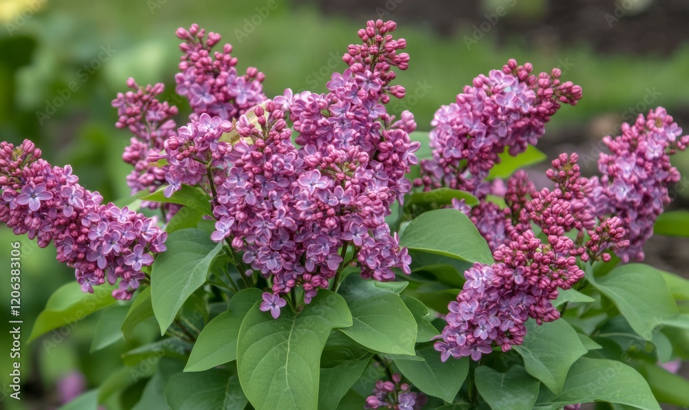 Extreme close-up shot of vibrant spring lilac bush flowers Extreme close-up shot of vibrant spring lilac bush flowers