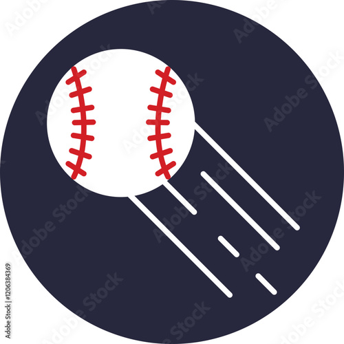 A baseball soaring through the air – Depicts the movement of a baseball after being hit or thrown.