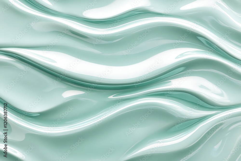 Fototapeta premium Abstract green liquid wave texture background