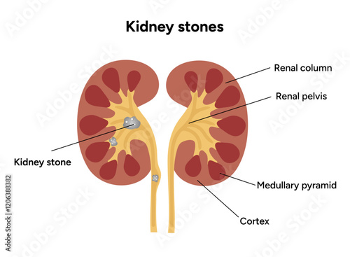 Human urine pain, diagnosis of ureter, kidney stones anatomy. Urologist medical disease	
