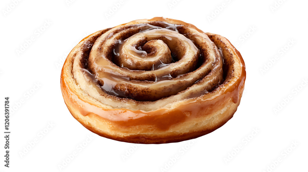 Fototapeta premium baked cinnamon roll isolated on transparent background