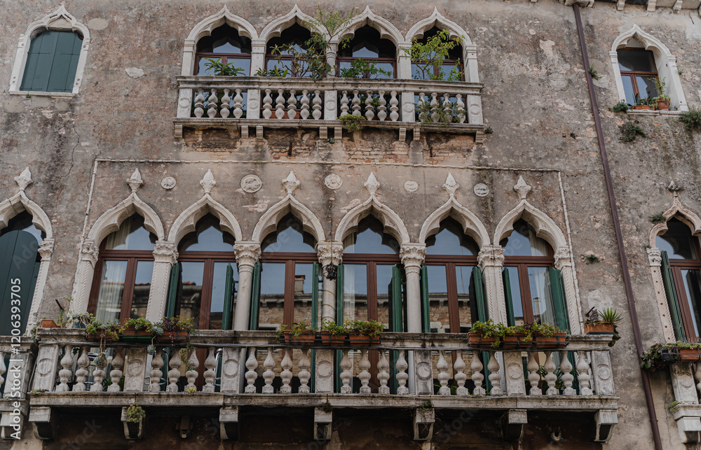Obraz premium Venetian building. View of the old house.