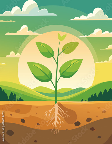 Plant germinating from a seed