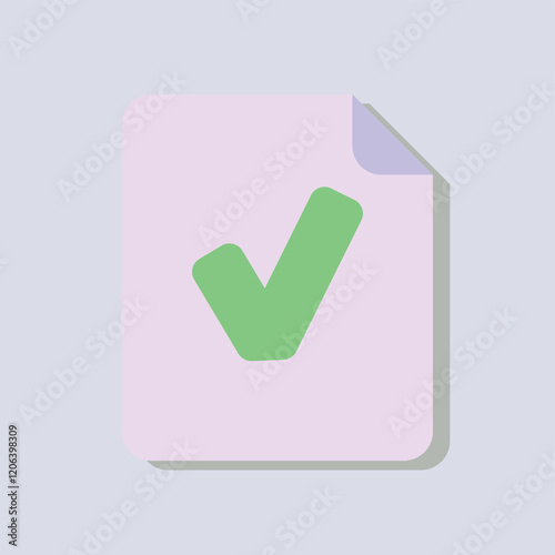 Approved document with checkmark icon against a light background represents verified information