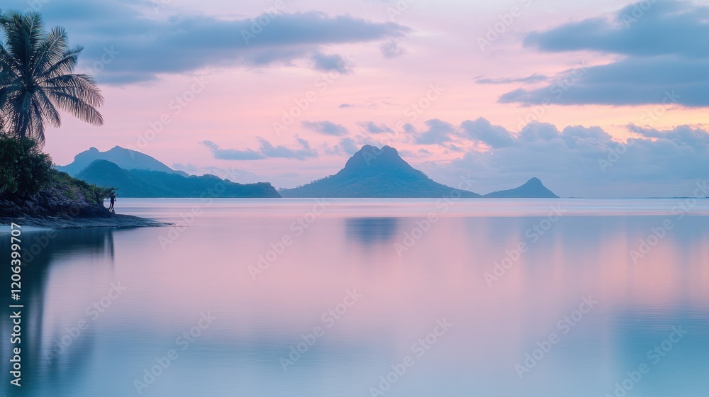 Fototapeta premium Seascape in early morning sunrise over sea Nature landscape 