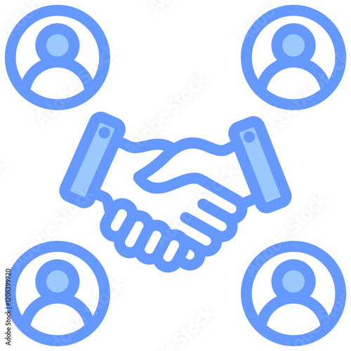 Cooperative Agreement Blue Icon